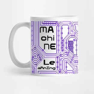 Machine Learning Computer Micro Chip Black Purple Mug